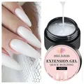 MEET ACROSS Milky White Clear 8ml Extension Nail Gel Polish For French Nails Art Manicure Semi