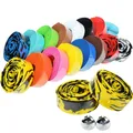 Road Bike Bicycle Handlebar tape Camouflage Cycling Handle Belt Cork Wrap with Bar Plugs 17 Colors