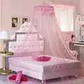 Romantic Pink Round Mosquito Lace Net For Baby Hung Dome Bed Dome Tents Baby Adults Ceiling Hanging