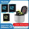 TELESIN Battery For GoPro Hero 12 11 10 9 1750 mAh Battery 3 Ways Fast Charger Box TF Card Storage