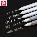 3pcs/lot Sakura White Gel Ink Pen Classic Gelly Roll Art Highlight Marker Pen Bright White Silver