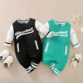 Baby Boy Clothes Baseball Team Costume Sport Jersey Baby's Romper Letter Boy Bodysuit For Newborns