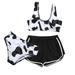dmqupv Teen Girl Tankini Swimsuits Girls Tankini Baby Girl Outfits Cow Print Suspender Swimwear Summer Shorts 3PCS Bikini Swimsuit Black 10 Years