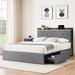 Latitude Run® Gladesville Queen Tufted Storage Platform Bed Upholstered/Velvet/Metal in Gray | 43.3 H x 60.2 W x 84.5 D in | Wayfair