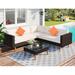 Latitude Run® Polyethylene (PE) Wicker 4 Piece Sectional Seating Group w/ Cushions Synthetic Wicker/All - Weather Wicker/Wicker/Rattan | Outdoor Furniture | Wayfair