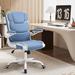 Latitude Run® Elysabeth Faux Leather Office Chair Upholstered in Blue/White | 46.5 H x 19.7 W x 19.7 D in | Wayfair