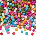 2000 Pcs Seed Beads Cube Beads Random Color Square Glass Seed Beads Spacer Opaque