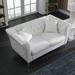 Velvet Upholstered Loveseat Sofa Modern Tufted Back Couch Removable Cushions Sofa for Living Room with 2 Throw Pillow