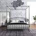 Vintage Design Black Steel Detachable Canopy Bed, Solid Construction, Queen Size