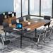 8FT Conference Table,Boat Shaped Meeting Table with Rectangle Grommet