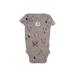 Carter's Short Sleeve Onesie: Gray Marled Bottoms - Size Newborn