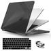 IBENZER Compatible with New 2024 2023 M2 MacBook Air 15 inch case A2941 Hard Shell Case & Keyboard Cover & Type-C Adapter for Mac Air 15.3 M2 Retina Display Crystal Black W-AT15-CYBK+1TC