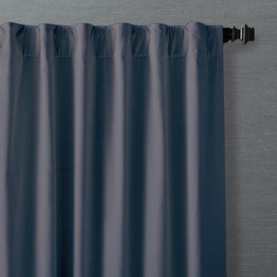 Striated Velvet Curtain Panel - Ivory, 50