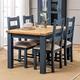 The Furniture Market Westbury Blue Painted Extending Dining Table - 4 Dining Chairs Set
