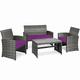 iSTYLE MODE BETTER HOME CHOICE 3 Pieces Replacement Cushions Set For Rattan Chairs Sofa Patio Garden Outdoor Furniture Water Resistant Patio Padding Lightweight and Durable (Purple)