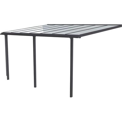 Terrassendach BECKMANN "TREND Gr. 4", grau (anthrazit), B:435cm T:300cm, Aluminium, Kunststoff, Terrassenüberdachungen