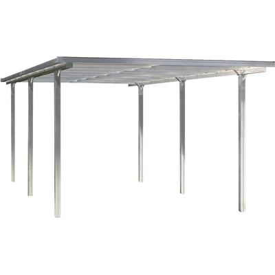 Einzelcarport BECKMANN "CPTA", grau (alu natur), H: 210cm, Carports