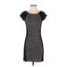 Rag & Bone Casual Dress - Sheath Scoop Neck Short sleeves: Gray Color Block Dresses - Women's Size X-Small