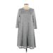 Ophelia Roe Casual Dress - Sweater Dress: Gray Chevron/Herringbone Dresses - Women's Size Medium