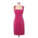 Aidan Mattox Cocktail Dress - Sheath Square Sleeveless: Pink Print Dresses - Women's Size 0