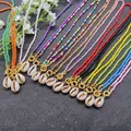 JCYMONG 17 Color Bead Choker Necklace For Women Bohemian Shell Cowrie Pendant Necklace Female