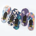 Summer Men Low Cut Ice Silk Invisible Socks Breathable Thin Camouflage Cartoon Animals Print