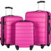 Luggage Sets 3 Piece Suitcase Set 20/24/28, Carry on Luggage Airline Approved, Hard Case with Spinner Wheels & TSA Lock, Pink