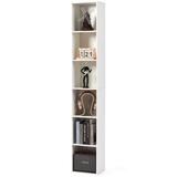 Tall Narrow Bookshelf, 6-Tier Cube Display Rack