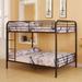 Furniture Full over Full Metal Bunk Bed in Dark Brown