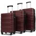 Luggage Hard Shell Suitcases Set of 3 Expandable Lightweight ABS Suitcase Spinner Suitcase with TSA Lock (20"24"28"), Red