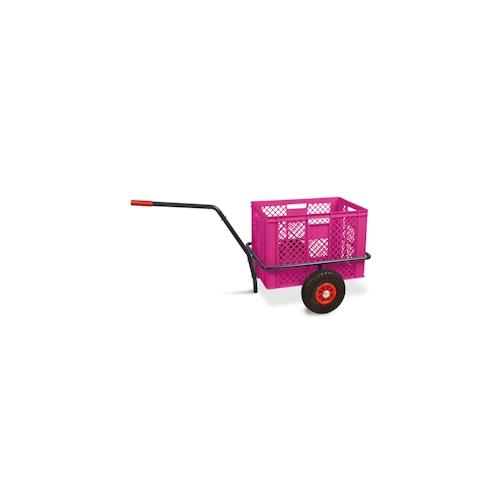 Robuster Handwagen in anthrazit, belastbar bis zu 200 kg, mit 41 cm hohem Korb in violett