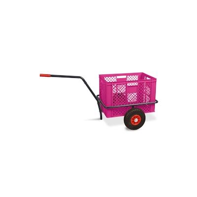 BRB Robuster Handwagen in anthrazit, belastbar bis zu 200 kg, mit 41 cm hohem Korb in violett Image
