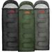 10 Pack of Bulk Wholesale Cold Weather Hooded Sleeping Bags for Adults Kids Homeless Camping Indoors & Outdoors - 10 Count Hooded Sleeping Bags in Black Gray & Forest Green 71 L x 30 W