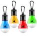 FERSWE Tent Lamp Portable LED Tent Light 4 Packs Clip Hook Hurricane Emergency Lights LED Camping Light Bulb Camping Tent Lantern Bulb Camping Equipment for Camping Hiking Backpacking Fishing Outage