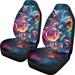 Binienty Bright Rose Butterfly Car Seat Covers Front Seats Only Front Automotive Seat Decorative Protection for Cars/SUV/Truck/Van Stretchy Accessories 2-Pieces Bucket Cushion Seat Covers