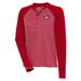 Women's Antigua Red/White Toronto Blue Jays Maverick Henley Long Sleeve T-Shirt