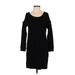 Soho Street New York & Company Casual Dress - Sheath Scoop Neck 3/4 sleeves: Black Print Dresses - New - Women's Size X-Small