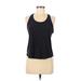 Active by Old Navy Active Tank Top: Black Color Block Activewear - Women's Size Medium