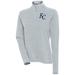 Women's Antigua Heather Gray Kansas City Royals Milo Raglan Quarter-Zip Pullover Top