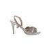 Nina Heels: Slingback Stilleto Cocktail Party Silver Shoes - Women's Size 7 1/2 - Open Toe