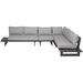 Meridian Furniture USA Maldives 129.5" Wide Outdoor Patio Sectional w/ Cushions Metal in Gray/Brown | 33 H x 129.5 W x 33 D in | Wayfair