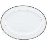 Noritake Charlotta Oval Platter Porcelain China/All Ceramic in Gray/White | 1.5" H x 10.25" W x 14" D | Wayfair 1771-414