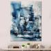 Ivy Bronx Kazimir Blue & Cream Whimsical Clay Vase I On Canvas Print Plastic in Black/Blue/White | 44 H x 34 W x 1.5 D in | Wayfair