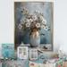 August Grove® Rouzbeh Golden Floral Arrangement In Vase III On Canvas Print Metal in White | 32 H x 24 W x 1 D in | Wayfair
