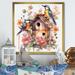 Red Barrel Studio® Birds on a Birdhouse - Print Canvas, Cotton in Brown/Orange/Pink | 30 H x 30 W x 1 D in | Wayfair