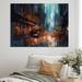 Red Barrel Studio® Blue & Orange Exploring The City's Heart I Framed On Canvas Print Canvas in Black/Blue/Red | 12 H x 20 W x 1 D in | Wayfair