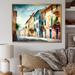 Red Barrel Studio® Blue & Beige Small Town In Italy Framed On Canvas Print Canvas in Blue/Red | 12 H x 20 W x 1 D in | Wayfair