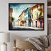 Red Barrel Studio® Blue & Beige Small Town In Italy Framed On Canvas Print Metal in Blue/Red | 16 H x 32 W x 1 D in | Wayfair