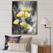 Red Barrel Studio® Palm Tropical Ginkgo Artwork V On Canvas Print Metal in Gray/Yellow | 32 H x 16 W x 1 D in | Wayfair