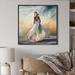 House of Hampton® Female By The Ocean Breeze II On Canvas Graphic Art Canvas, Cotton in Gray/Orange/White | 24 H x 24 W x 1 D in | Wayfair